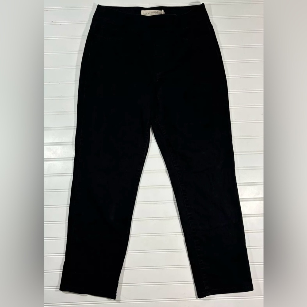 Soft Surroundings The Ultimate Denim Pull-On Crop Black Jeans Womens Size Small